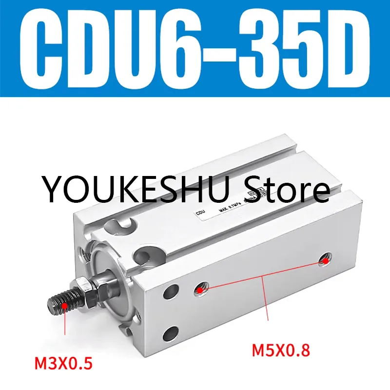 Brand New Original Free-Mount Mini Pneumatic Cylinder CDU6-35D
