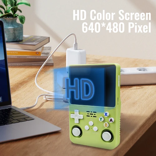 Imagen 2 del producto Consola de juegos portátil R36S, pantalla IPS de 3,5 pulgadas, 128G, consolas de juegos Retro clásicas, sistema Arkos, reproductor de videojuegos de bolsillo portátil