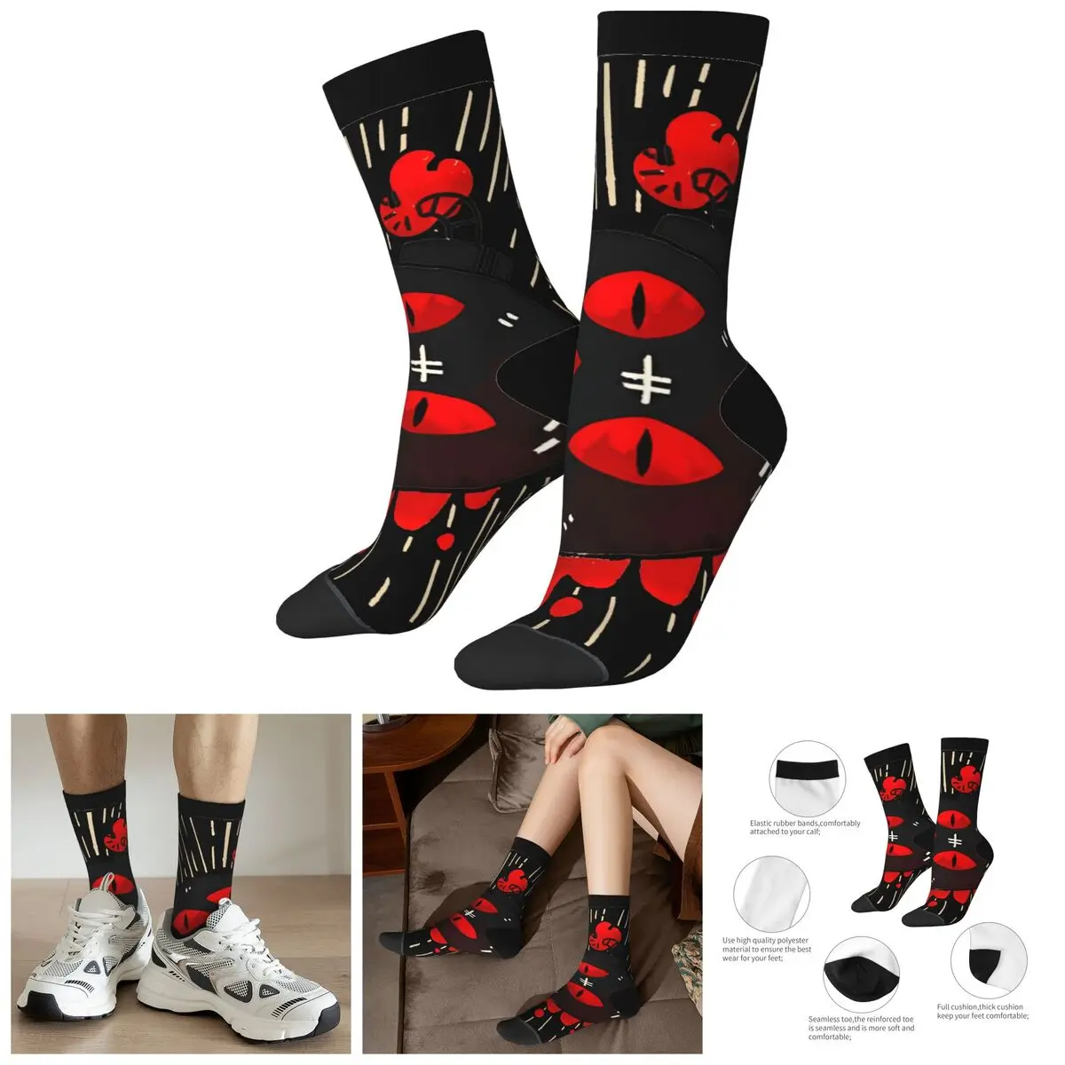 Happy Funny Men's compression Socks Fast And Furious Vintage Harajuku Cult Of The Lamb Street Style Novelty Casual Crew Crazy