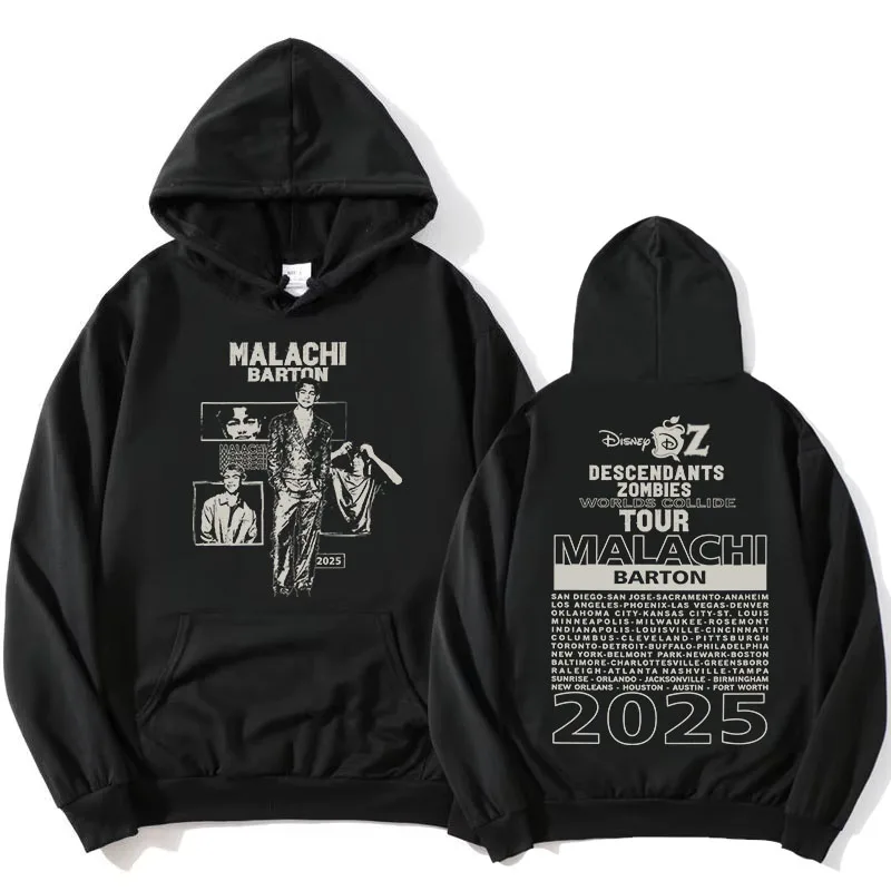 الممثل مالاتشي بارتون هوديس Zzombies Worlds Collide Tour 2025 بلوزات موضة للجنسين ملابس الشارع الشهير كم طويل بلوفرات نسائية