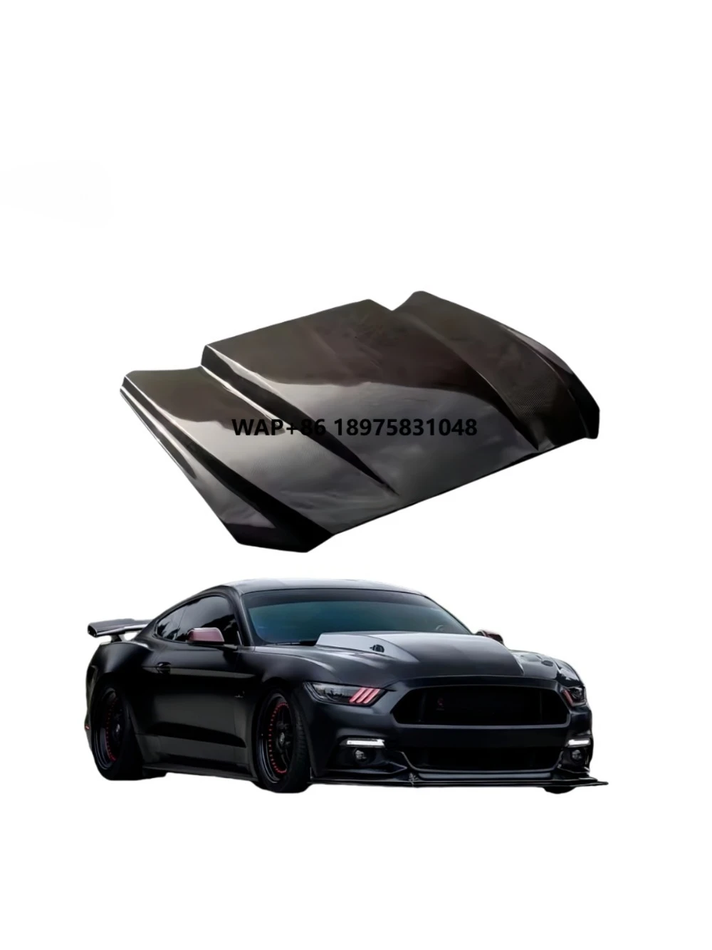For Mustang 2015-2023 GT350 GT500 New Carbon Fiber Engine Hood Upgrade Front Engine Hood Rein