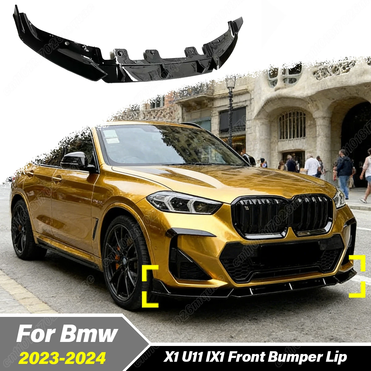 

For BMW X1 U11 IX1 2023 2024 Sport Style Automobile Front Bumper Spoiler Board Splitter Modification Decoration Accessories Kit