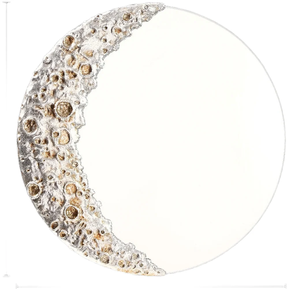 1 Piece Moon Mirror Wall Decor Resin Hanging Ornament For French Style Living Room Bedroom Garden Decoration Unique Lunar Art