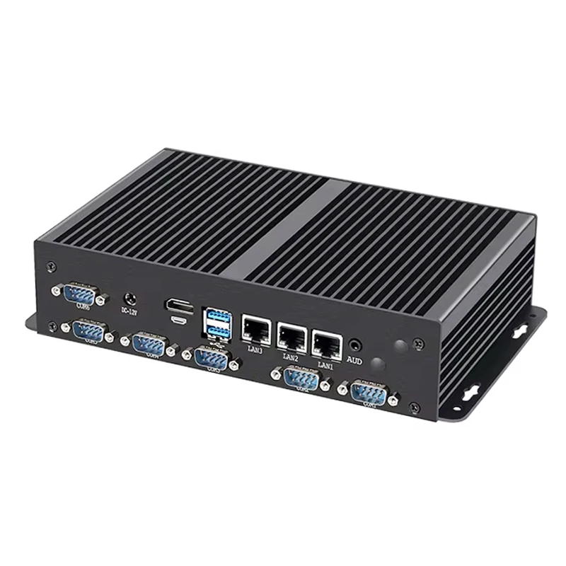 PC Industri Tanpa Kipas Intel Generasi ke-11 i7-1165G7 i5-1135G7 i3-1115G4 3x GbE 6x COM Win10/11 Linux 4G 5G LTE WiFi GPIO LVDS VGA
