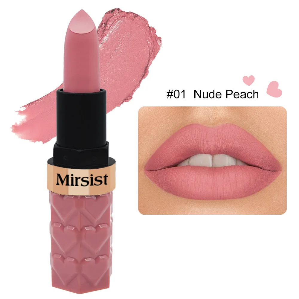 Lápiz labial mate de terciopelo, sin transferencia, resistente al agua, altamente pigmentado, ropa larga, color nude, melocotón, marrón, cereza, maquillaje de labios suave