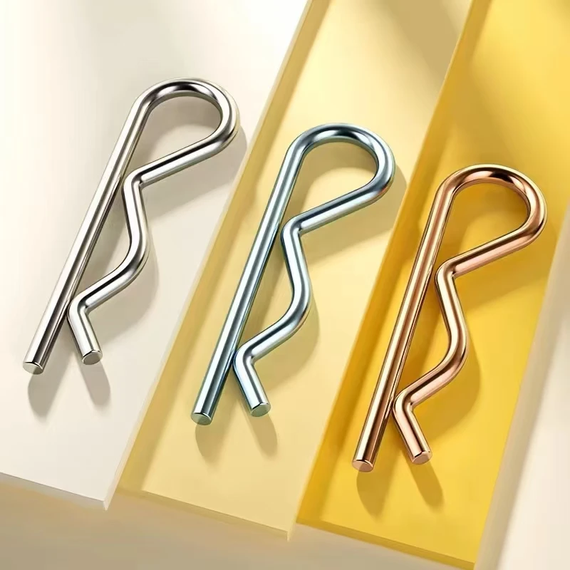 Stainless steel galvanized 304/316 type elastic open-end pin R-type pin hair clip locking pin double circle irregular pin