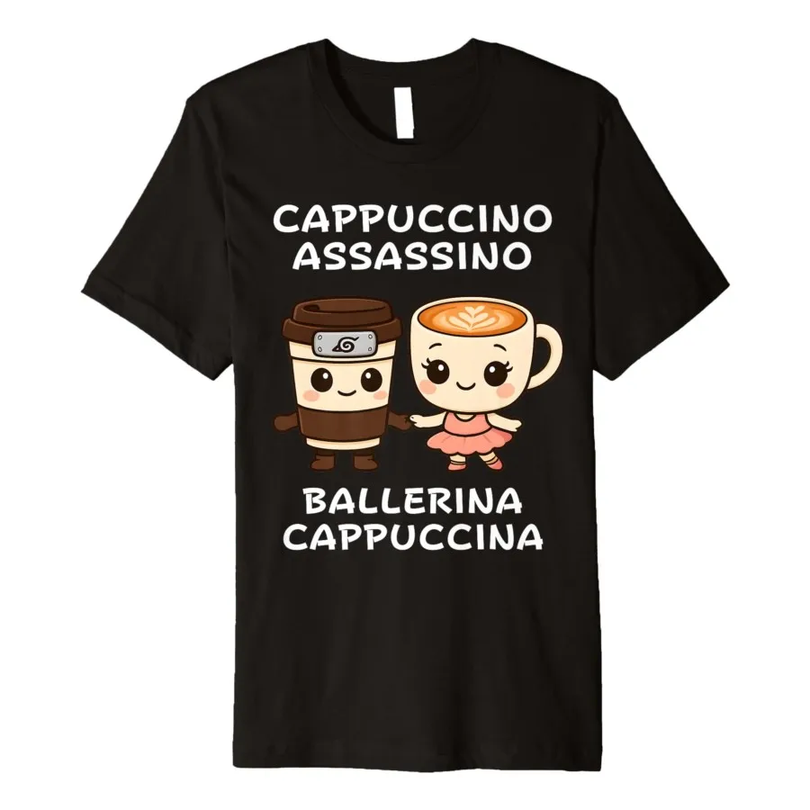 

Kawaii Cappuccino Assassino Ballerina Italian Brainrot Meme T-shirt For Men Women 100% Cotton T Shirts Short Sleeve Tops 0808-1