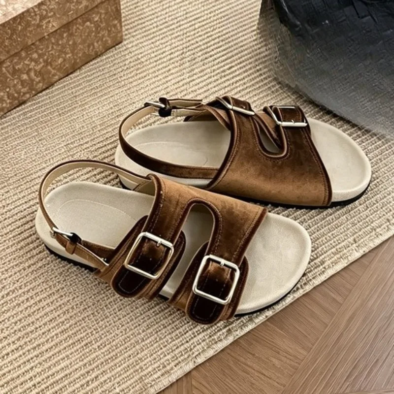 

Summer New Casual and Fashionable Metal Buckle Comfortable and Breathable Retro Casual Shoes