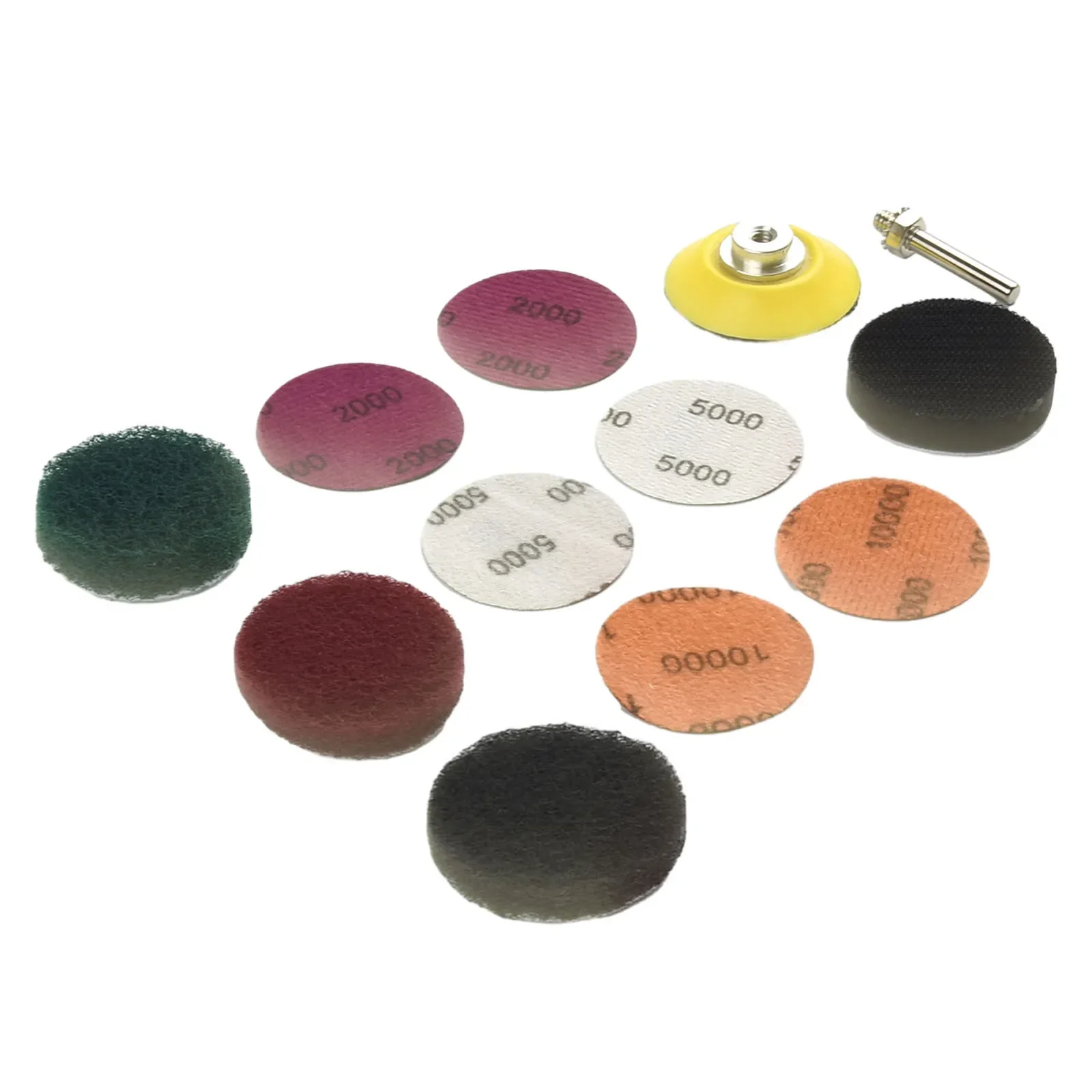 21Pcs 2 Inch 50mm Sandpaper Sanding Disc Soft Sponge Interface Buffering Pad Drill Adpter Set Headlight Abrasive Tools