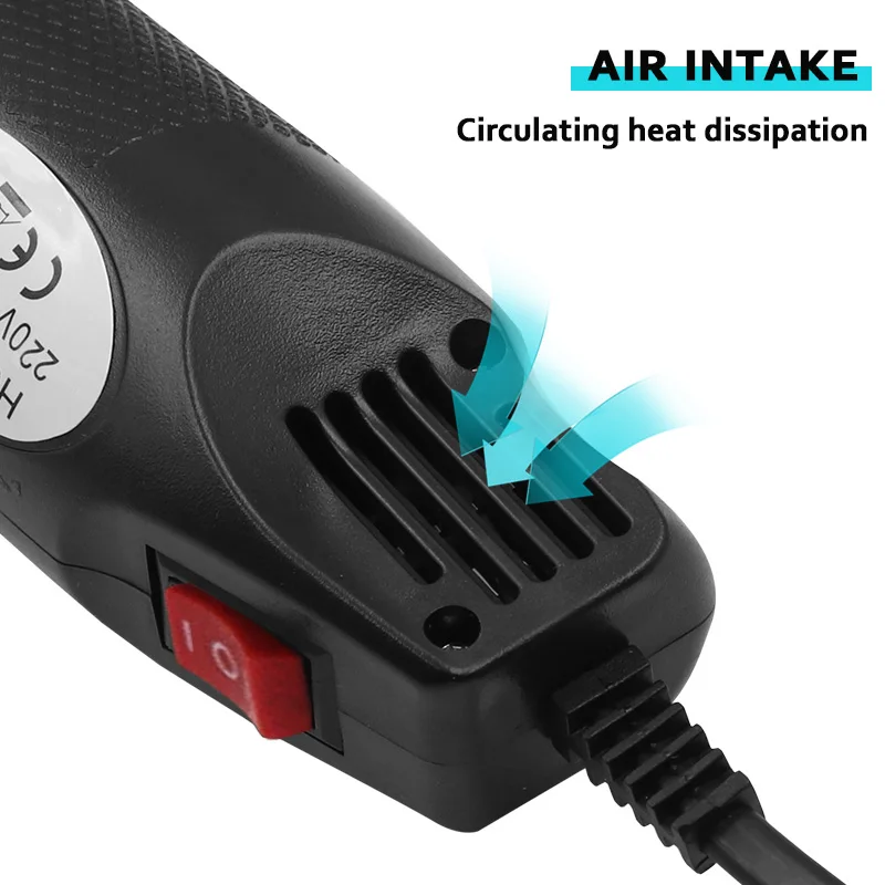 New Adjustable Temperature Hot Air Gun 220V 50HZ 300W EU Plug China Plug  DIY Soldering Dryer Mini Blower For Crafts Shrink Tube