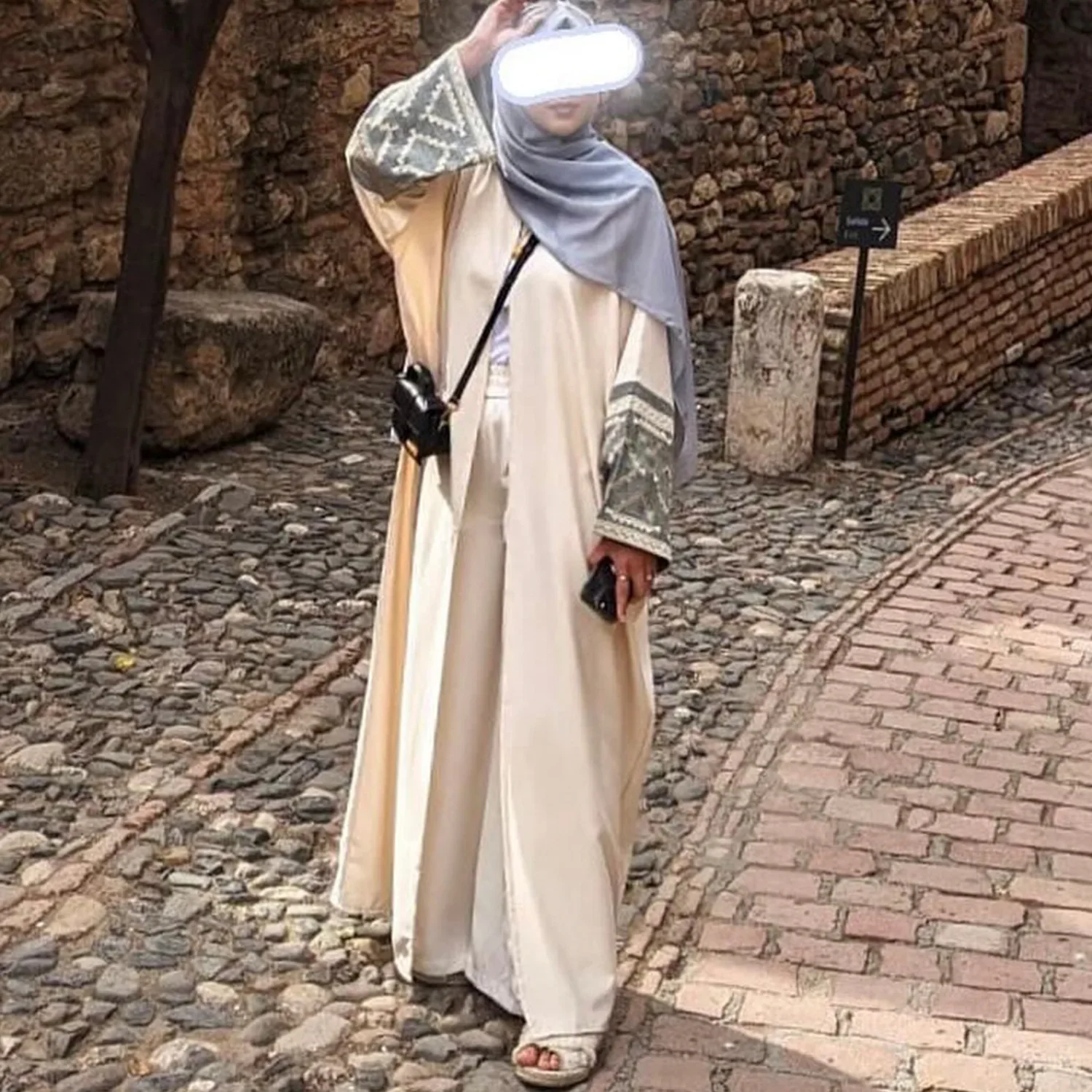 Eid Ramadan muzułmańskie kobiety haft długa sukienka kardigan kimono islamski Jalabiya dubaj Abaya kaftan Marocain Femme Kebaya Abayas