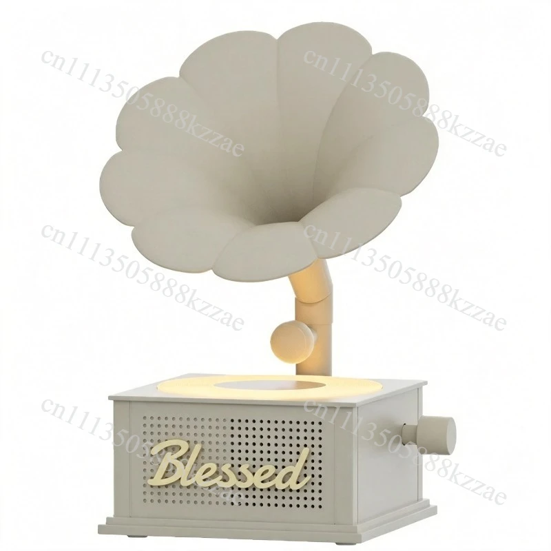Little Lucky Bluetooth Audio Turntable Music Wireless Mini Portable Card Record Desktop Creative Speaker