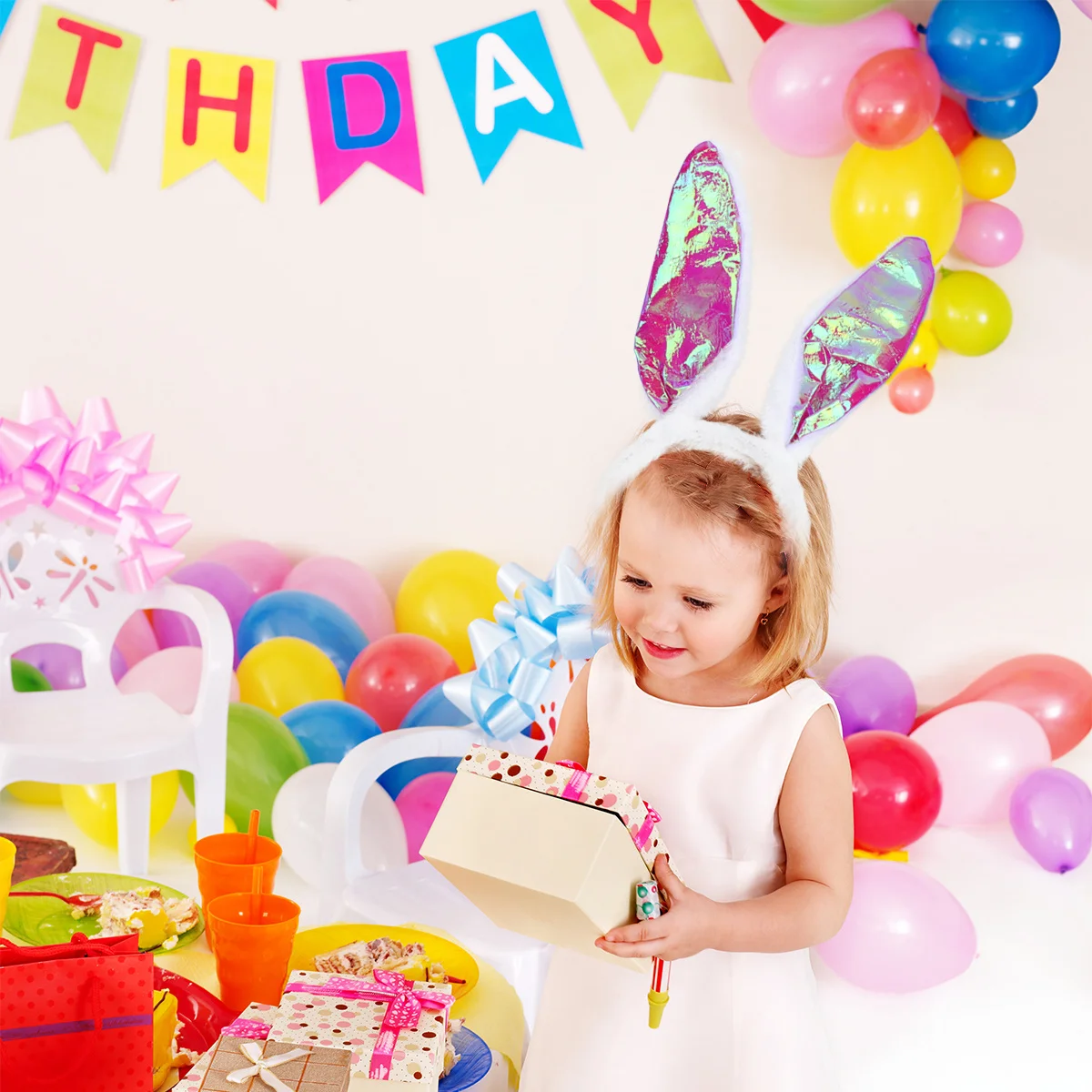 

6 шт., повязки для волос с кроличьими ушками, легкая карнавальная повязка на голову для рождественского фестиваля и вечеринки, повязки на голову с кроличьими ушками