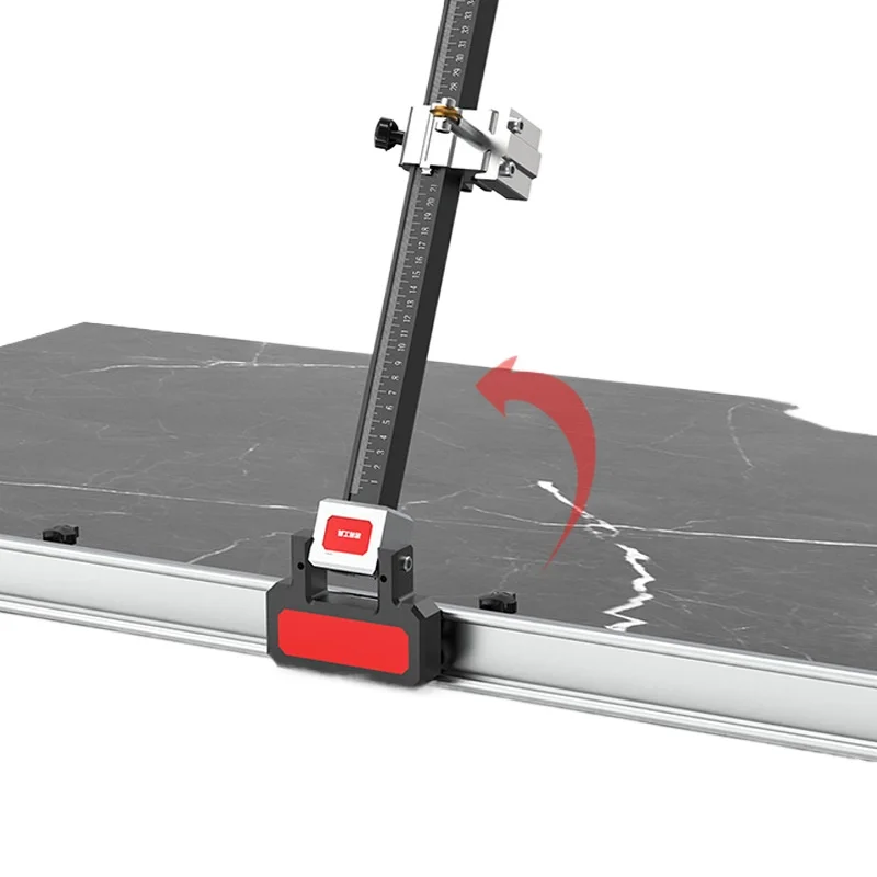 New t-shaped track ruler bar can be flipped and folded track inlaid with stainless steel high-precision tile push