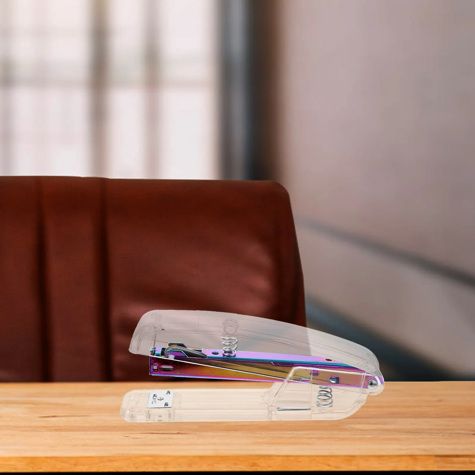 Office Stapler Transparent Plastic Handheld Stapler For School Home Office Use Lightweight Compact Desk Stationery Tool