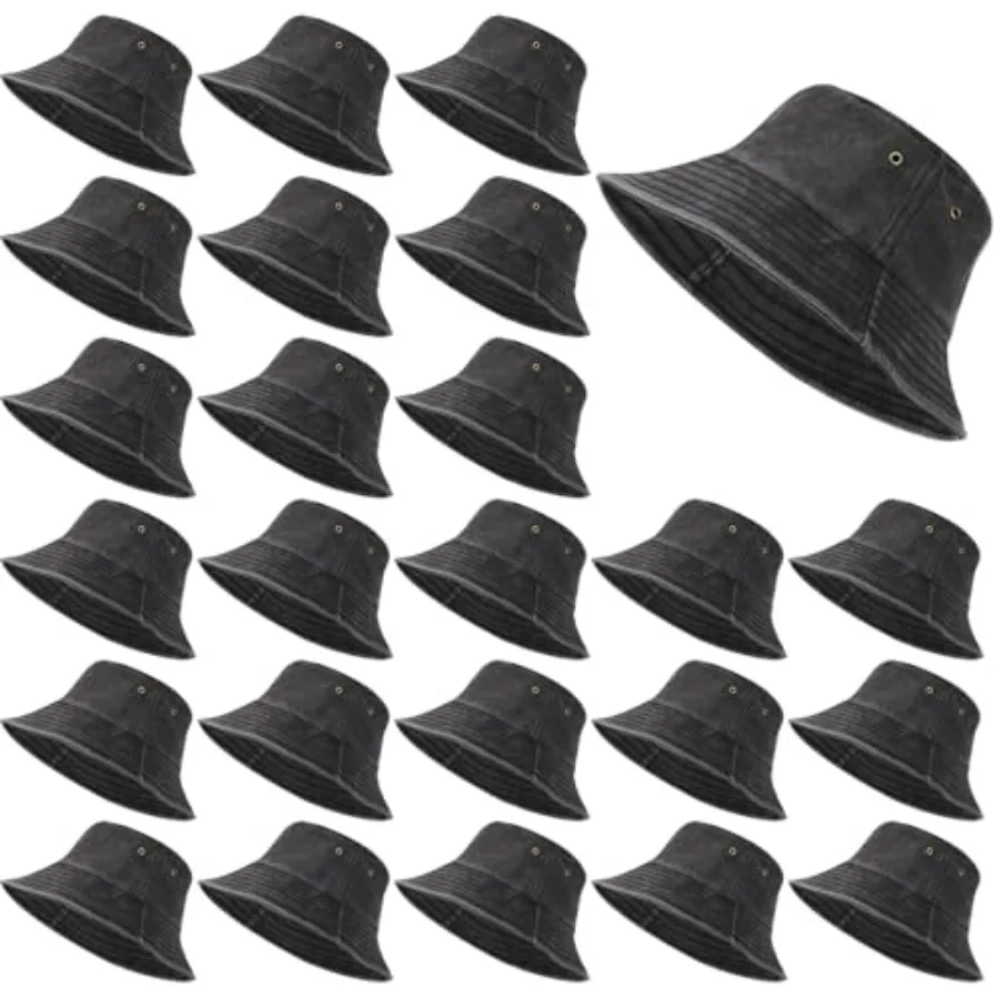 

Washed cotton bucket hats for outdoor summer use, beige, wide brim and breathable design