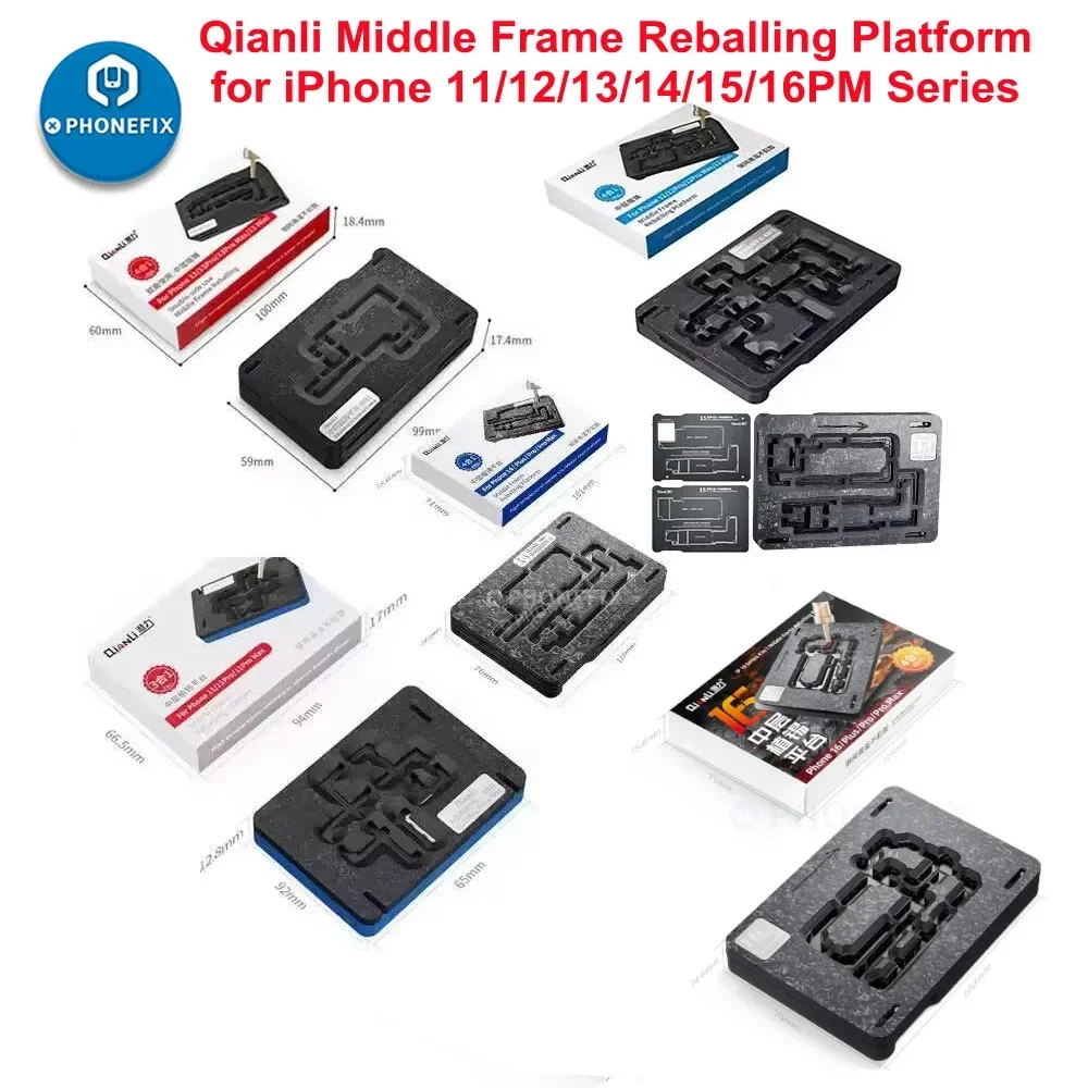 QianLi Middle Frame Reballing Platform Motherboard Fixture BGA Reballing Stencil Plant Tin For iPhone X 11 12mini 13 14 15 16PM