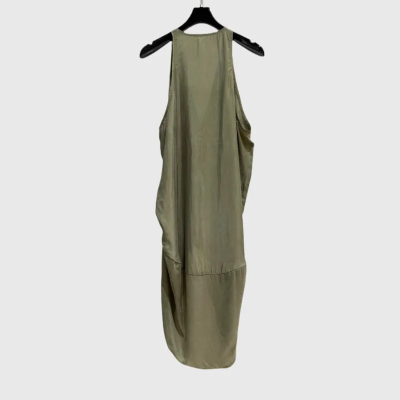 HKSH Women Vest Dark Style Trendy Chic Irregular Pleated Design Patchwork Versatile Sexy V-Neck Solid Color Long Tank Top HK6381
