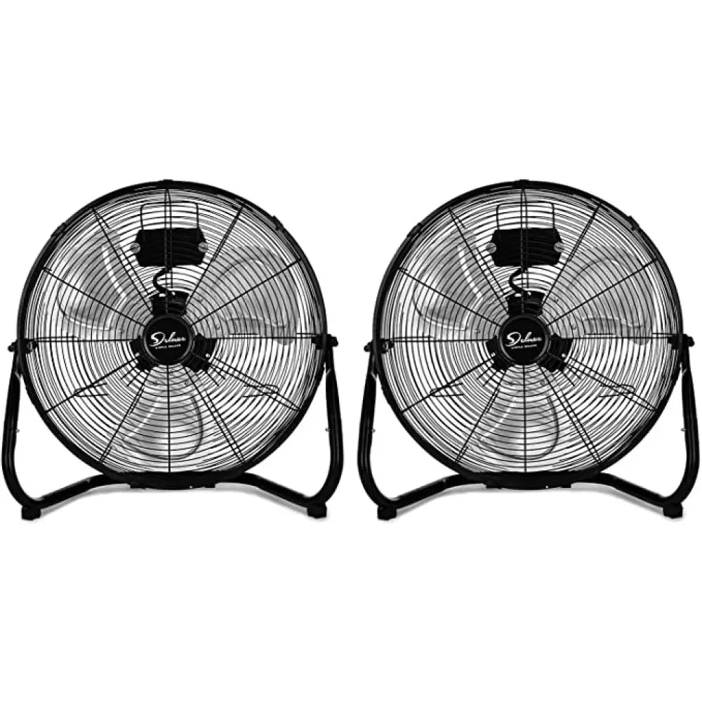 

Simple Deluxe 20 Inch 3-Speed High Velocity Heavy Duty Metal Industrial Floor Fans Quiet for Home, Commercial, 2 Pack