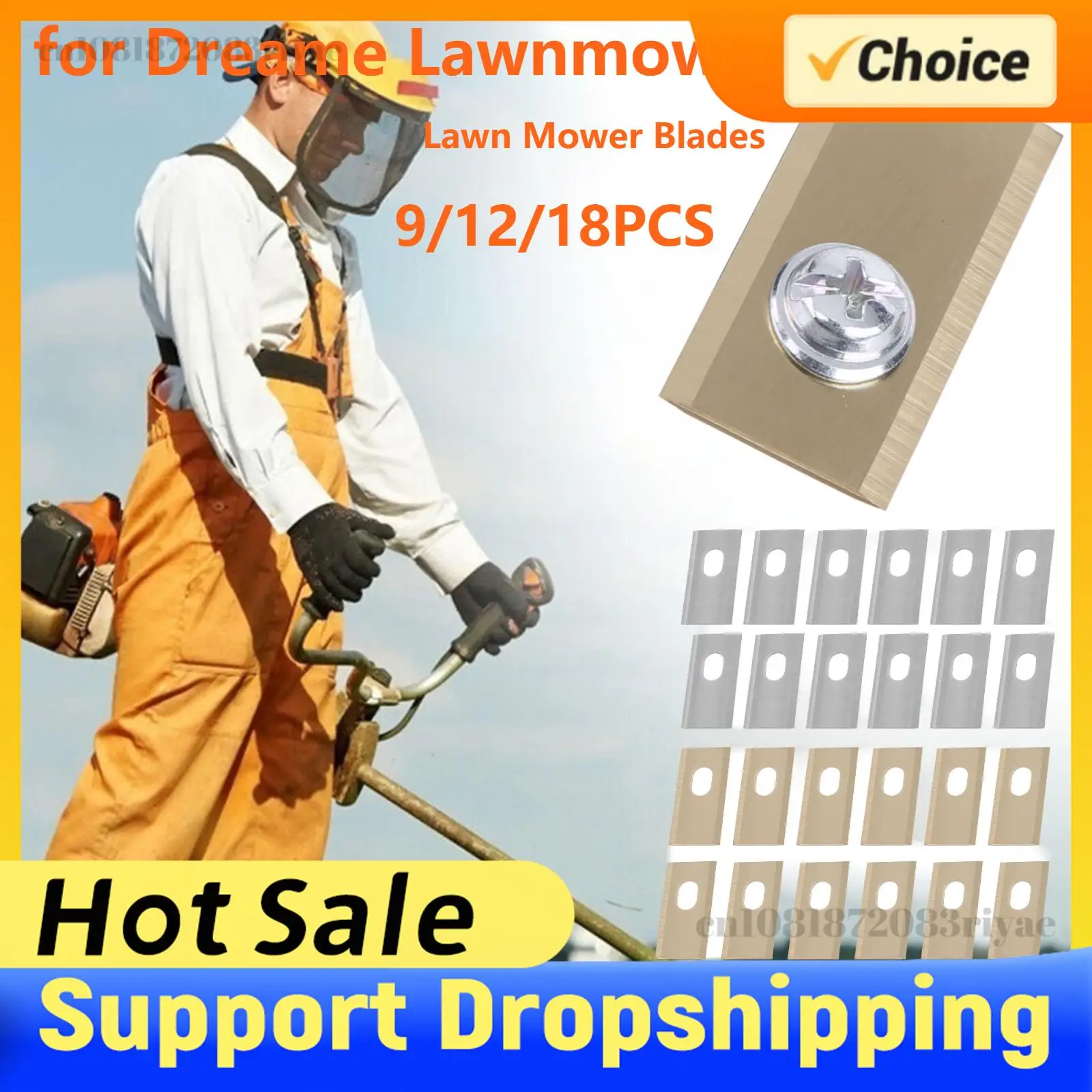 Lawn Mower Blades Replacement Single Hole Cutting Blade for Dreame Lawnmower Blade Set Repair Accessories Includes Mount Screws