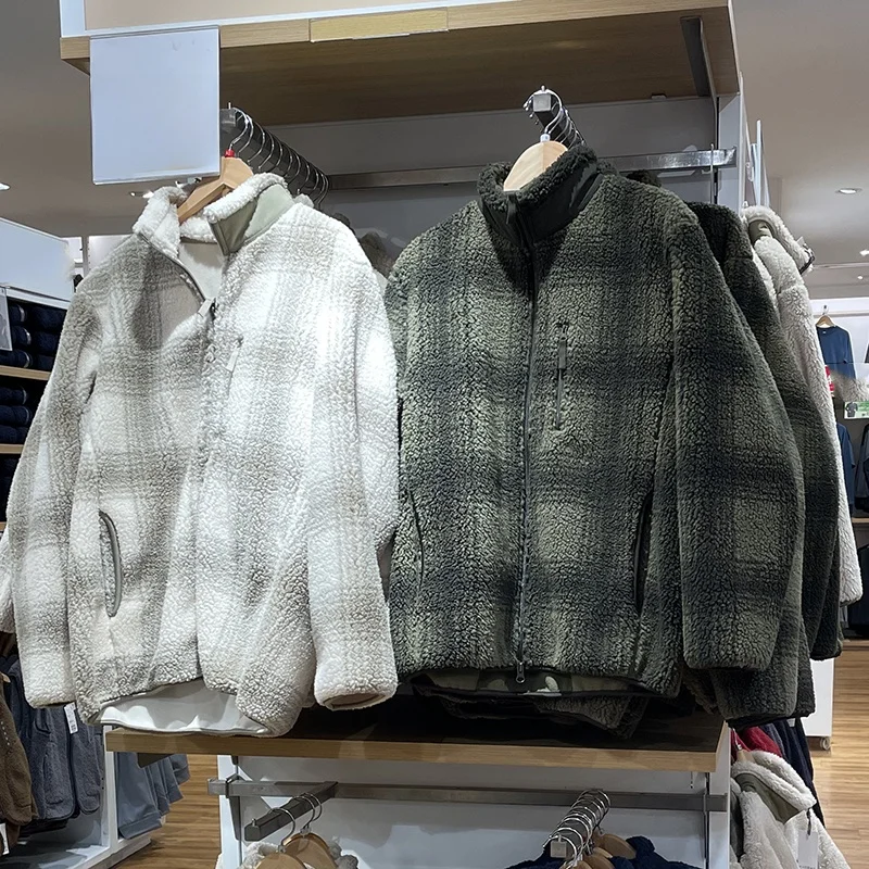 

Autumn Winter Men's Long Sve Fce Jaet Casual Warm Top Windproof Print Cotton Clothes Stand Fit Zipper Closure