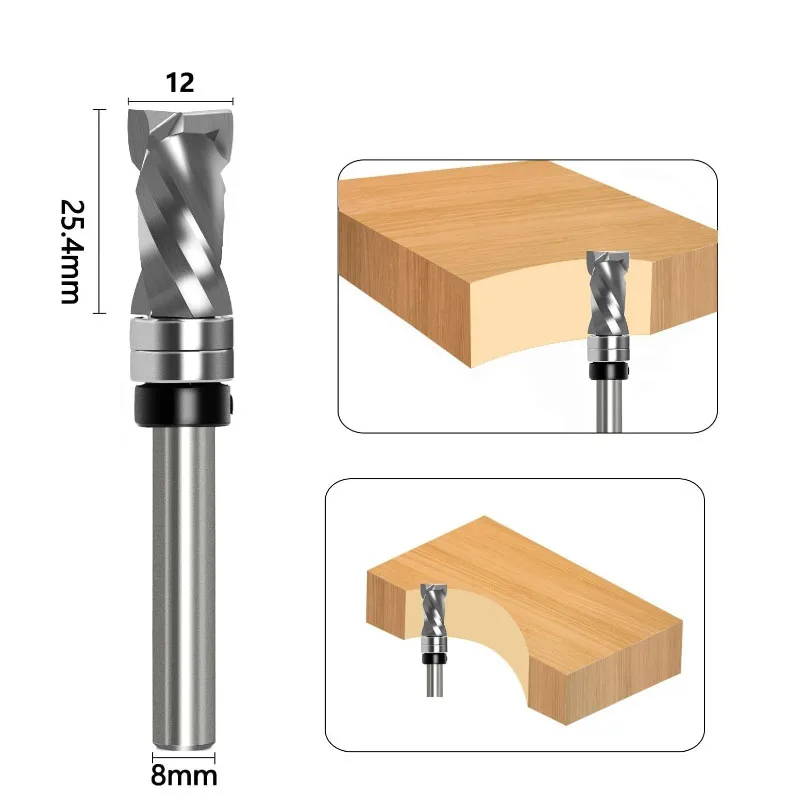 1pc 8mm Bearing Ultra-Performance Compression Flush Trim Router Bit Wood Milling Cutter Woodworking End Mill