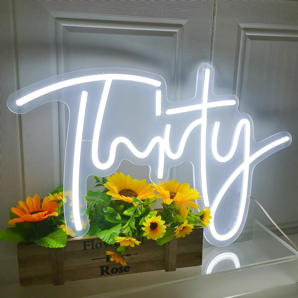LED Light Up Sign Age Number Customized Neon Light for Birthday Party Anniversary Celebration Wall Art Decoration Sign Light