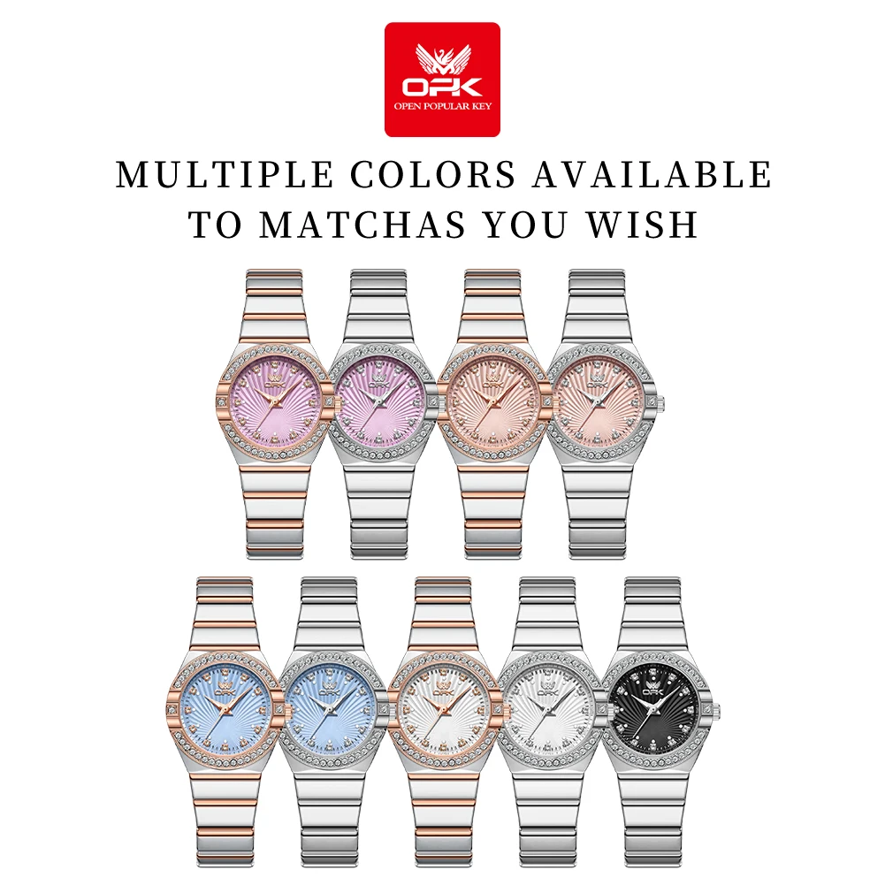 OPK Women's Watches 6042 Luxury Fashion Original Quartz Watch for Lady Elegant Small Dial Waterproof Stainless Steel Luminous