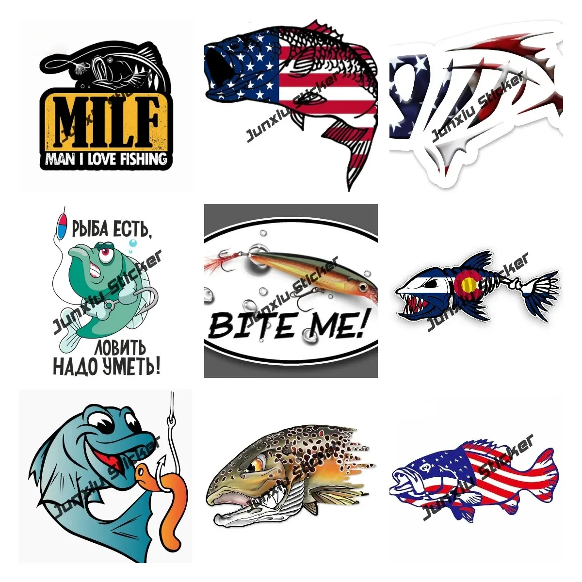 

Creative Stickers Fish Sticker Decal Fishing Bumper Sticker Fish Auto Decal Car Truck Boat RV Real Life Rod Tackle Box Decor