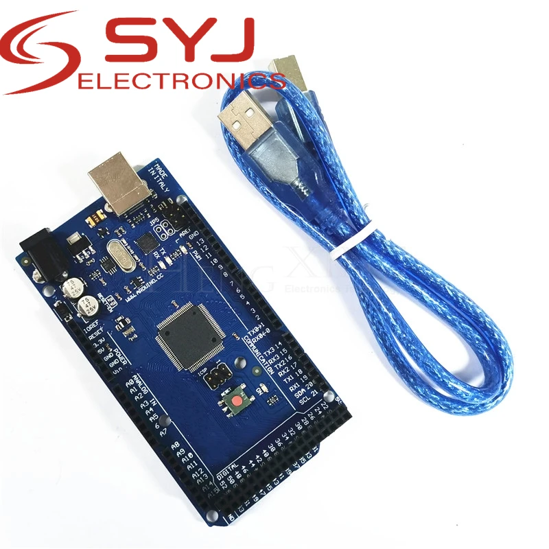 Mega 2560 R3 Mega2560 REV3 Совет ATmega2560-16AU + кабель USB ATMEGA16U2 совместимый версии для Arduino Mega 2560 r3 в наличии