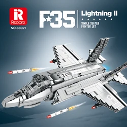 Airplane Building Blocks Sets 1600pcs F35 Lighting II Fighter Jet Building Toys Military Bricks Educational Toys WW2 Plane Gifts