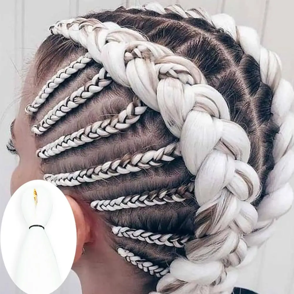 7 Colors Braiding Hair Pre Stretched Kanekalon Braiding Hair Extension Colored Synthetic Fake Hair for Braiding