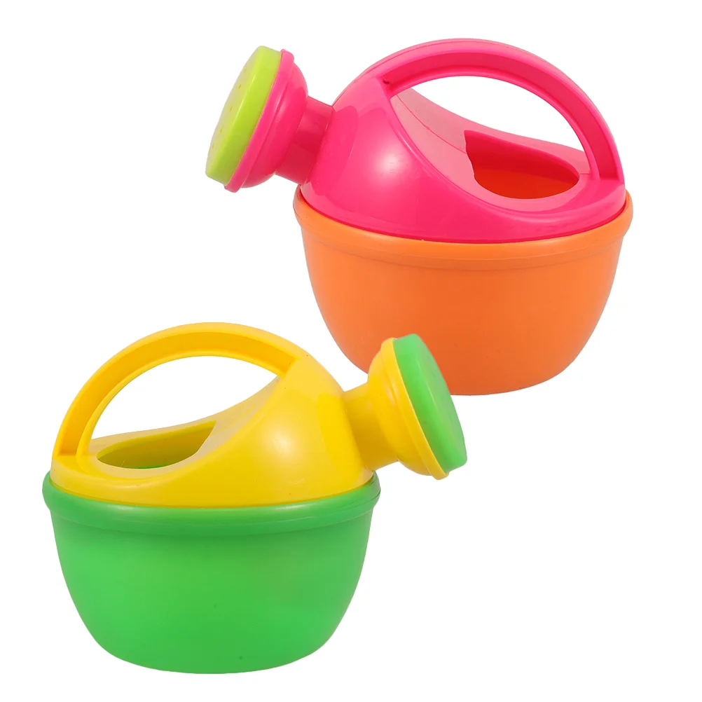 2 Pcs Watering Toys Toddler Beach Tools Bath Plastic Cans Kids Gardening