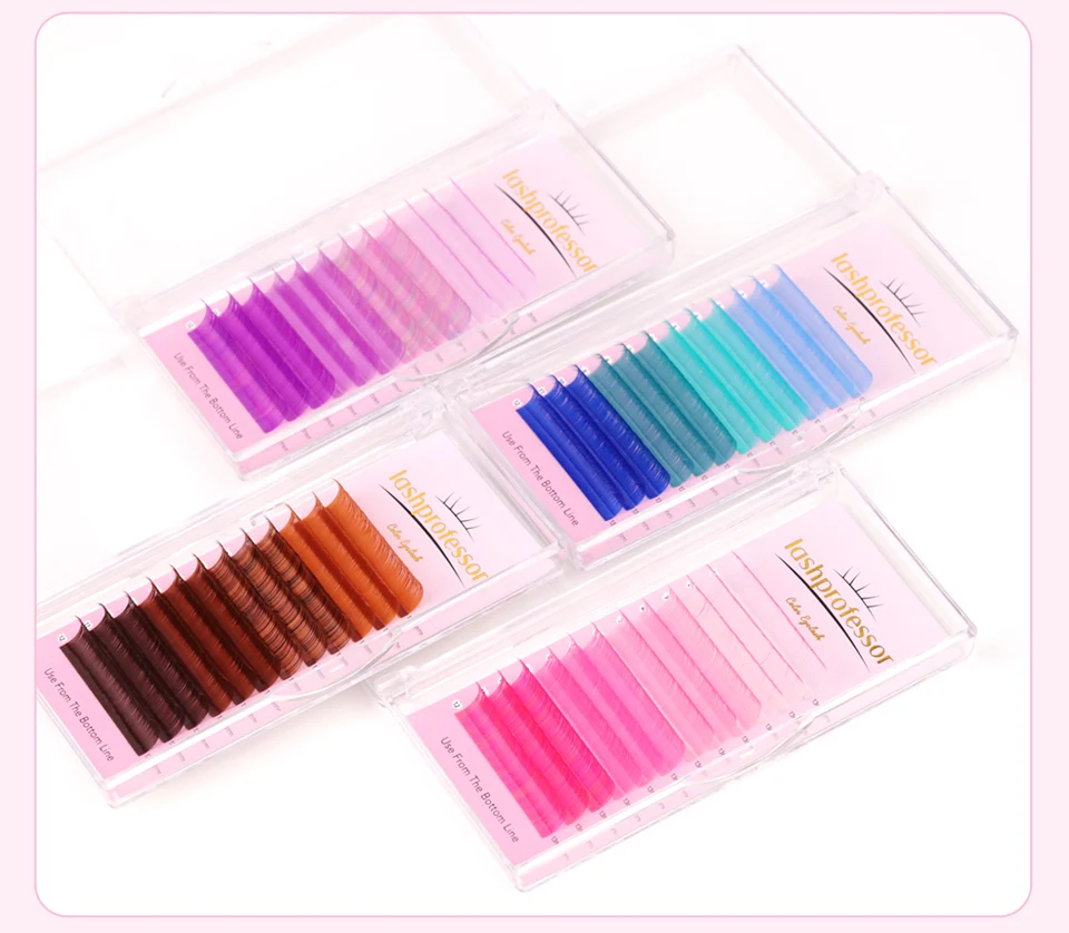 Farbige Einzelwimpern mit Farbverlauf für Cosplay, Nerzwimpern für Make-up in Gelb, Rot, Grün, Lila, Blau, Braun, Rosa, Wimpernverlängerung – Detail 14