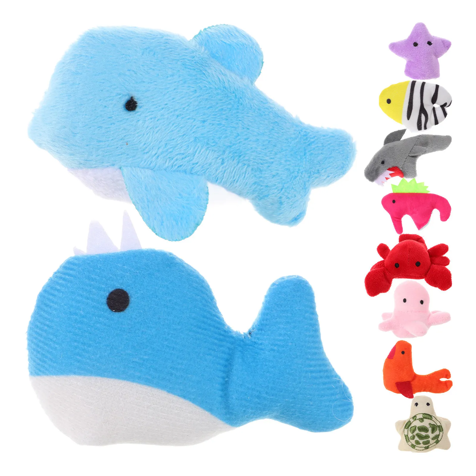 

Набор из 10 пальчиковых кукол в виде морских животных: милые мультяшные морские обитатели, мягкие куклы из ПП-хлопка для рассказывания историй родителями и детьми