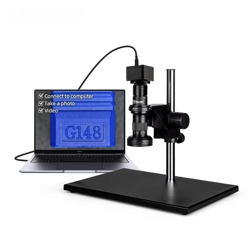 Murzander industrial microscope with 5 million pixel connected to a computer or for imaging. MSD413-500W