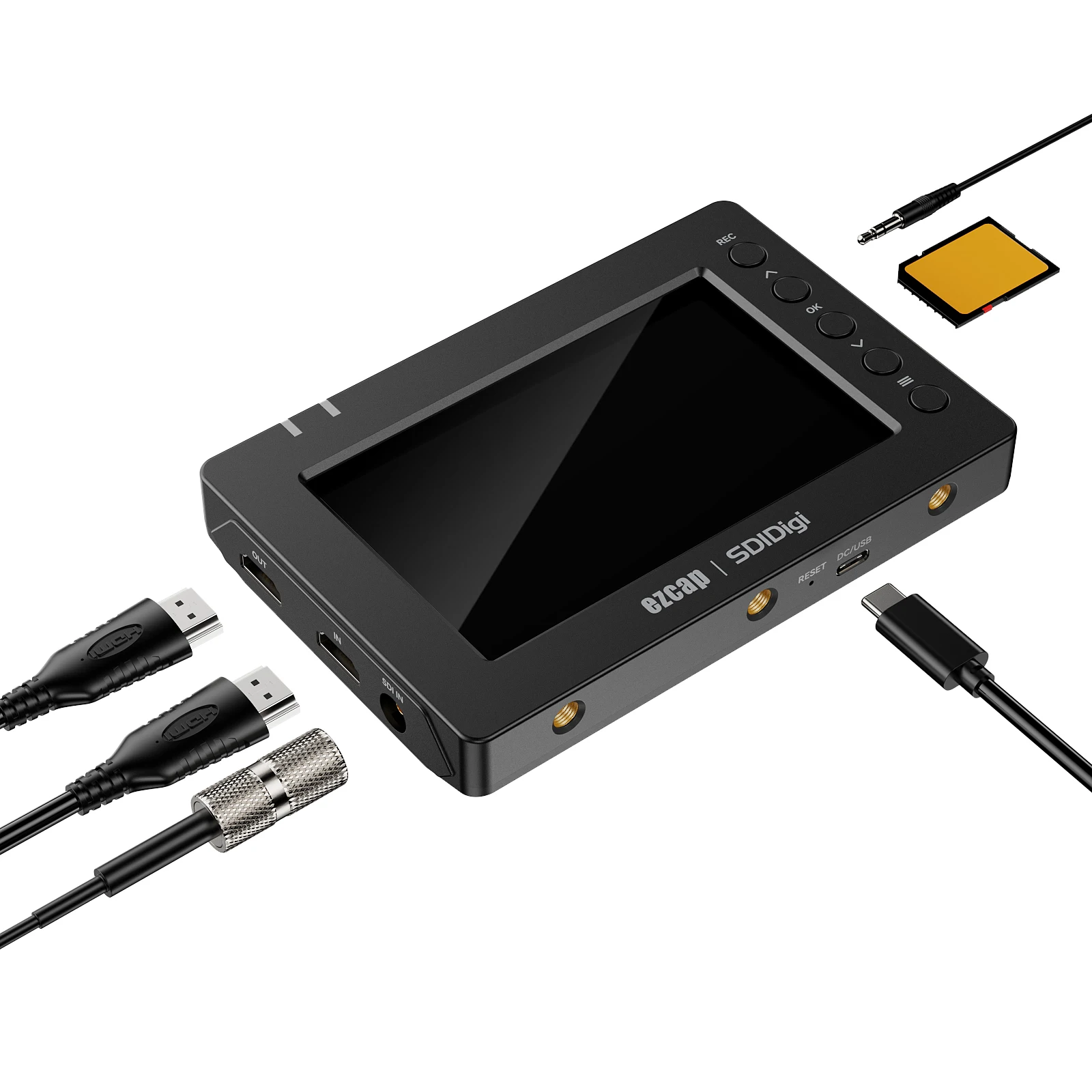 2026 new Ezcap  SDI /HDMI Video Recorder with 5inch HD Color Screen Support PAUSE RECORDING, snapshot and Playback  OEM/ODM