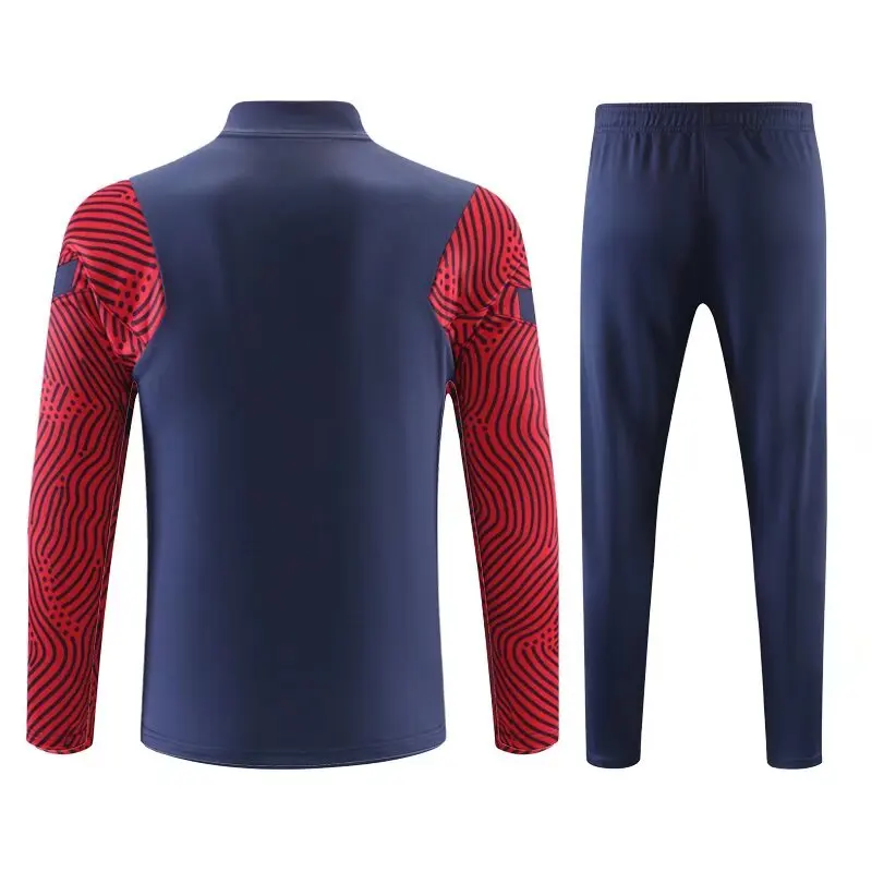 NEW Adult Tracksuits Training Suit Parisian Fans Half Zipper Jacket Men Games Jerseys Football  Kit Tops And Trousers