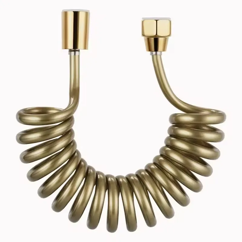 

Обновленный золотой пружинный выдвижной душевой шланг 1,5/2/3/5 м, спиральная гибкая труба для насадки для душа, туалет, биде, водопроводная труба, сантехника