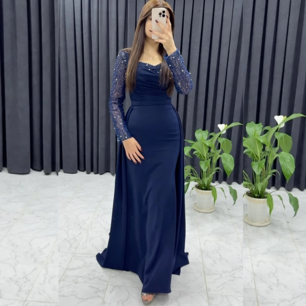 

Customized Fashion Jersey Sequined Pleat A-line Sweetheart Long Dresses Bespoke Occasion Sparkle Pastrol