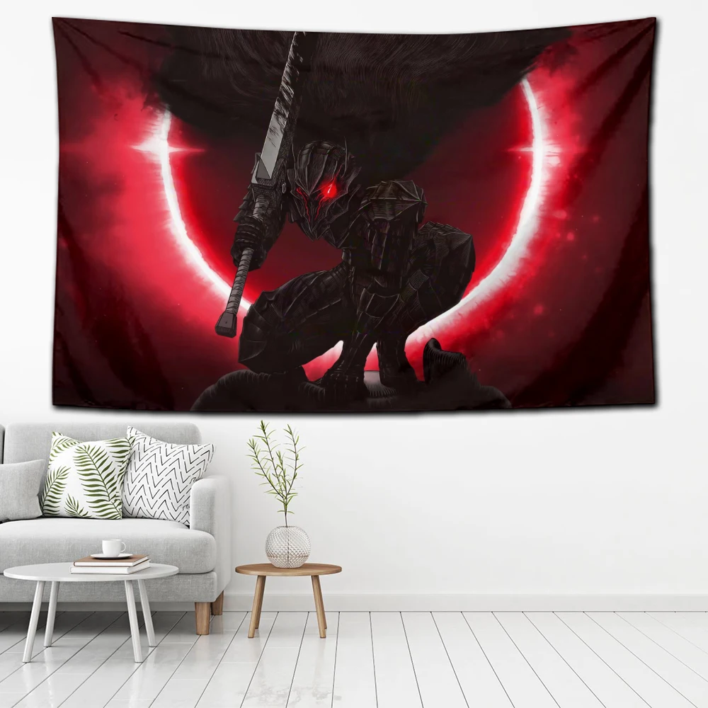 

2024 Comics Berserk Guts Tapestry Decoration Flag Living Room Wall Hanging Dormitory Bedroom Wall Carpets tapestries