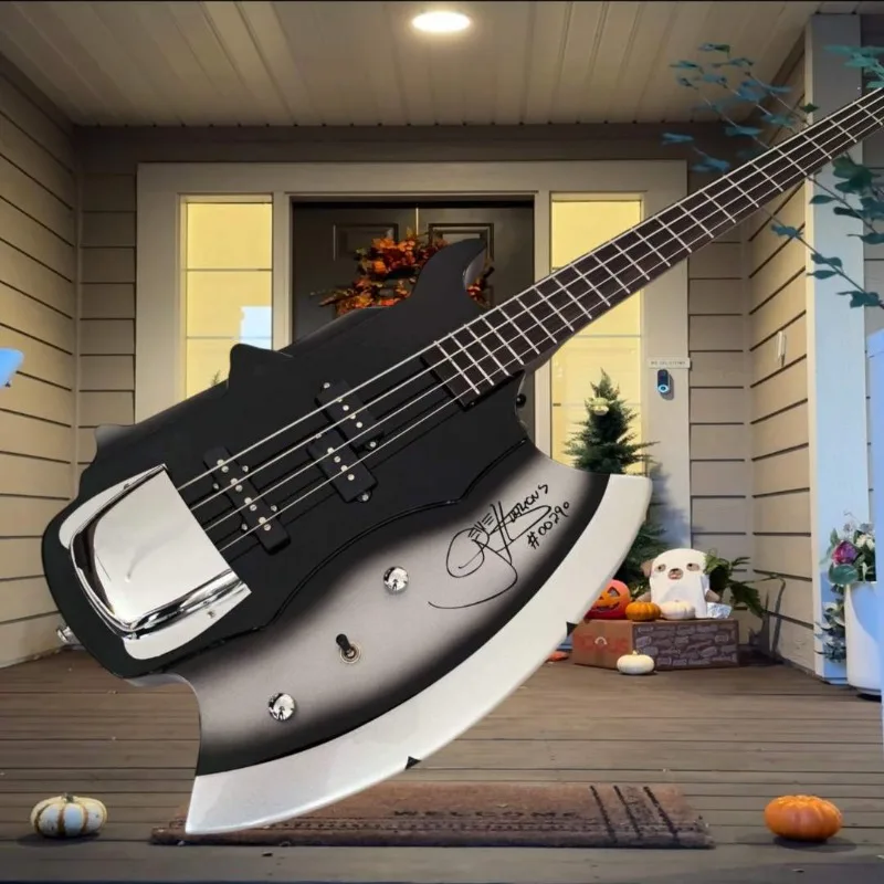 Paul Gray Signature Axe Guitar Single Coil Pickup Aggressive Punchy Tone Fixed Bridge Heavy Metal Stage Rock Band Collectible