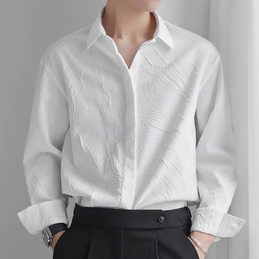 

High End Niche Shirt for Men, Loose and Casual, Handsome Young Men, Wearing A Top for Outerwear
