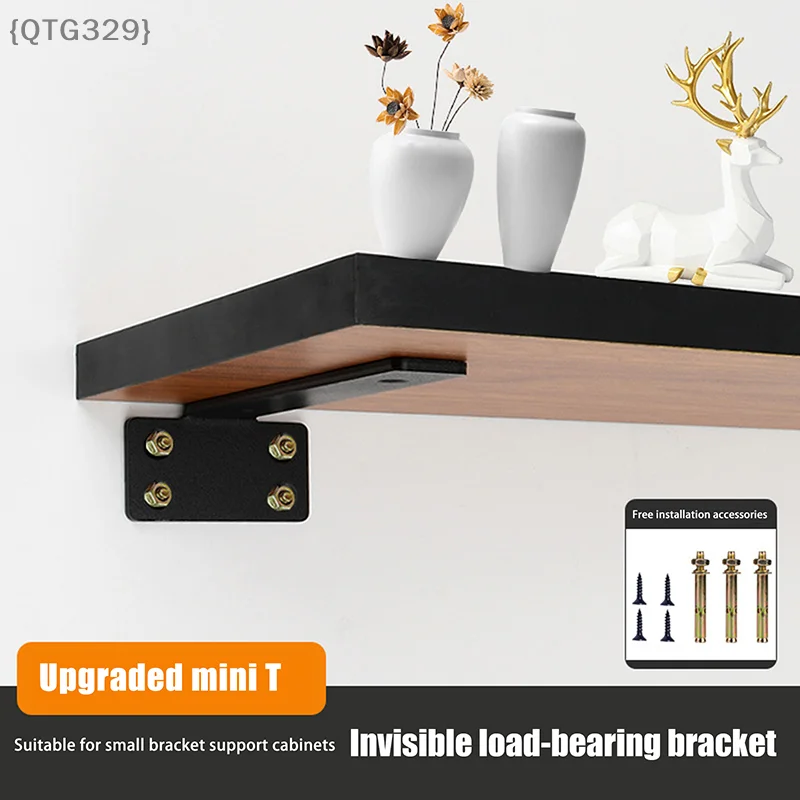 Durable Cast Iron Shelf Brackets - Invisible 4MM Thicked L Brackets Set