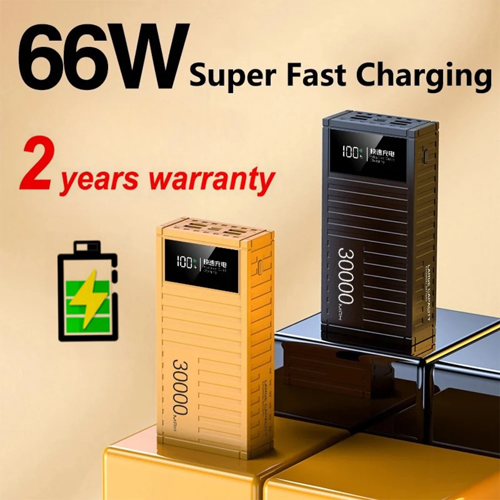 

JayoWade Smart 30000mAh Power Bank PD66W Fast Charging for iPhone 16 15 Huawei Xiaomi Samsung External Battery Charger Powerbank