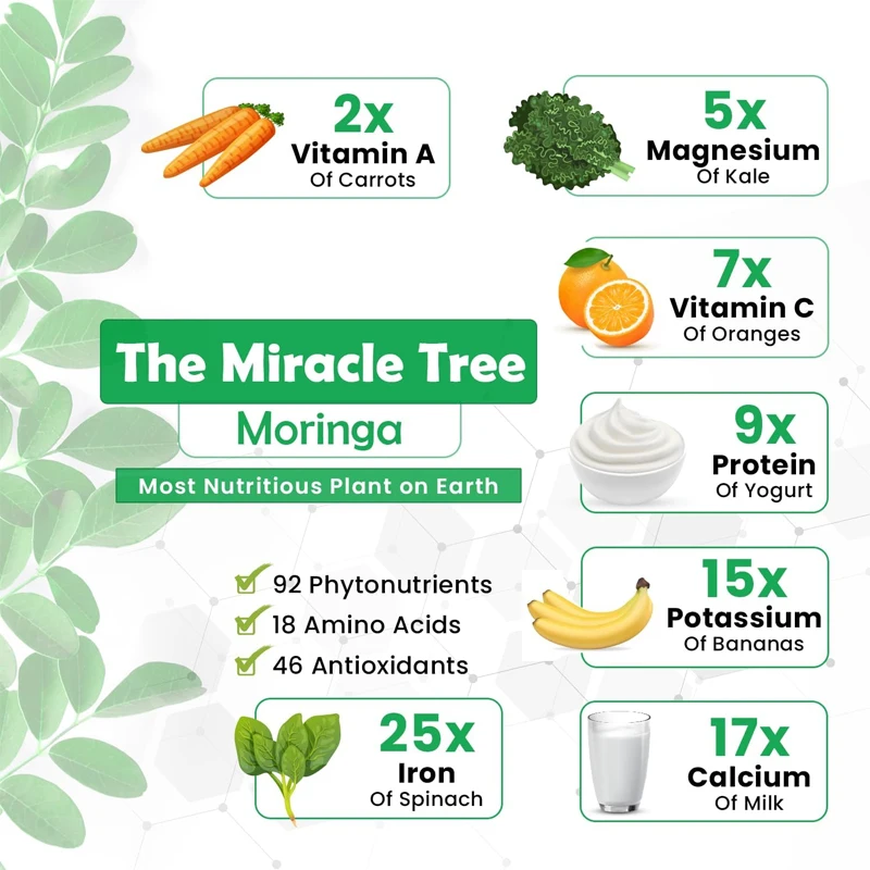Moringa Oil Capsules - Energy, Joint, Intestinal, Skin, and Immune Support, Vegan, Gluten Free