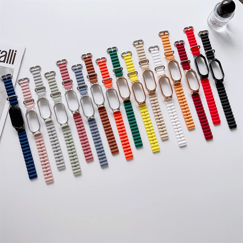 Ocean Band for Mi Band 7 6 strap Smartwatch Sport silicone bracelet Miband5 correa Replacement For Xiaomi Mi band 3 4 5 6 7