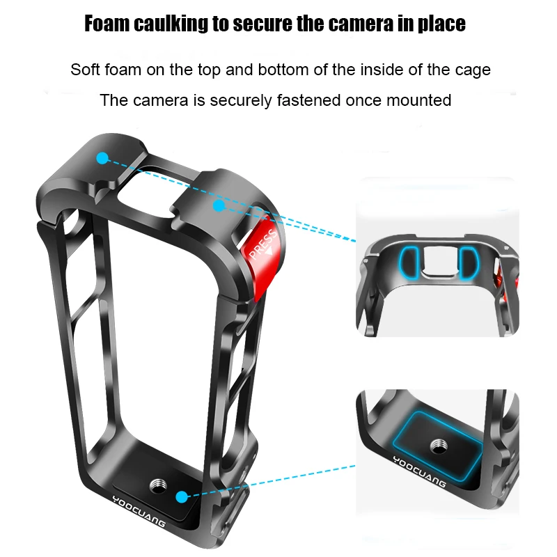 Multi-functional Extension Frame For Insta360 X4 Metal Rabbit Cage Protective Frame For Insta360 X4 Sports Camera Accessories