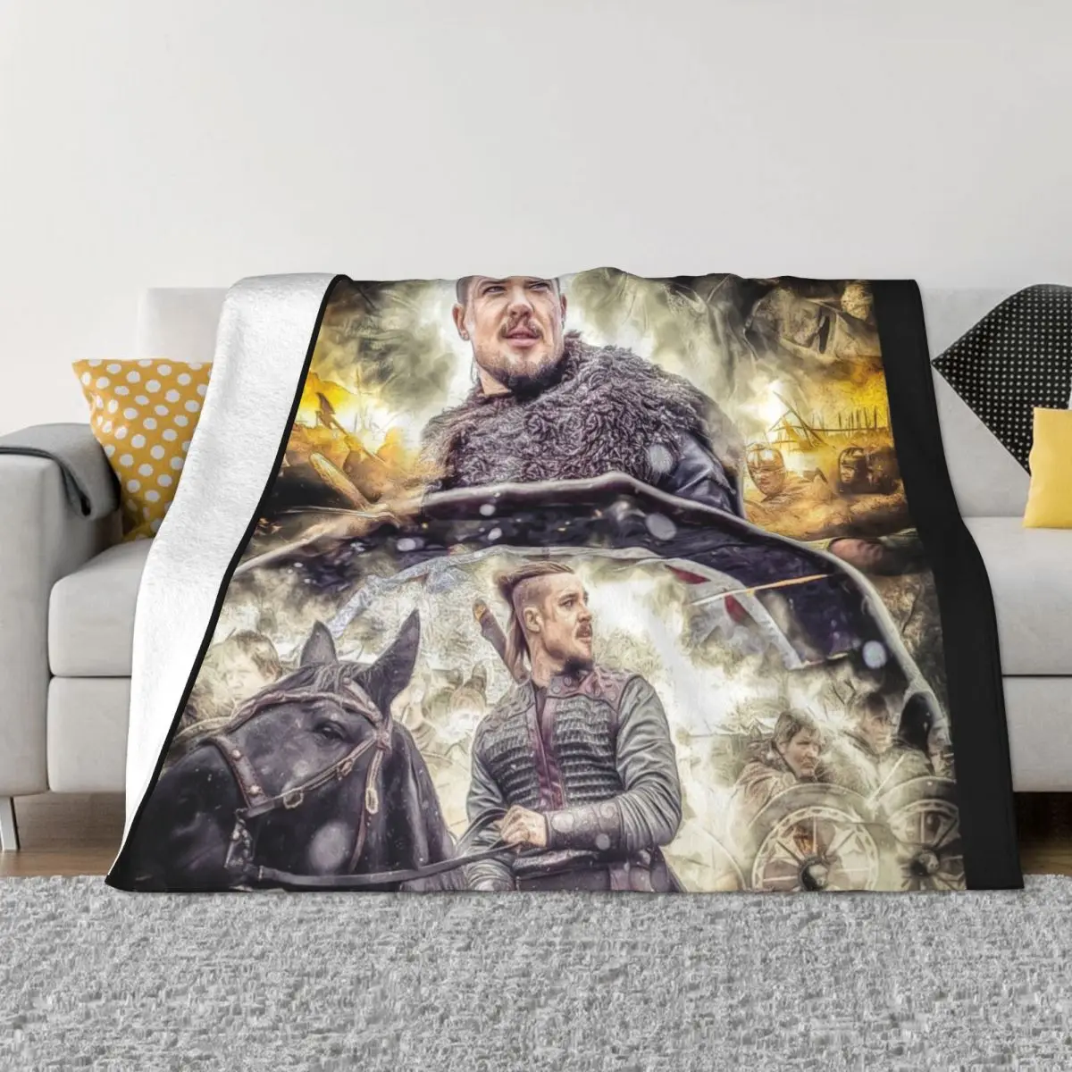 

The Last Kingdom Throw Blanket Flannel Fabric Plaid on the sofa Soft Plush Plaid Quilt Blankets