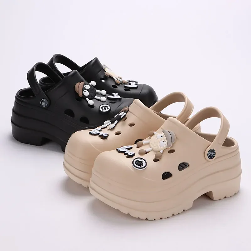 Eva Chunky Platform Sandals for Women Girl Summer Thick Bottom Clogs Slippers Woman Closed Toe Non-Slip Beach Garden Shoes Slide